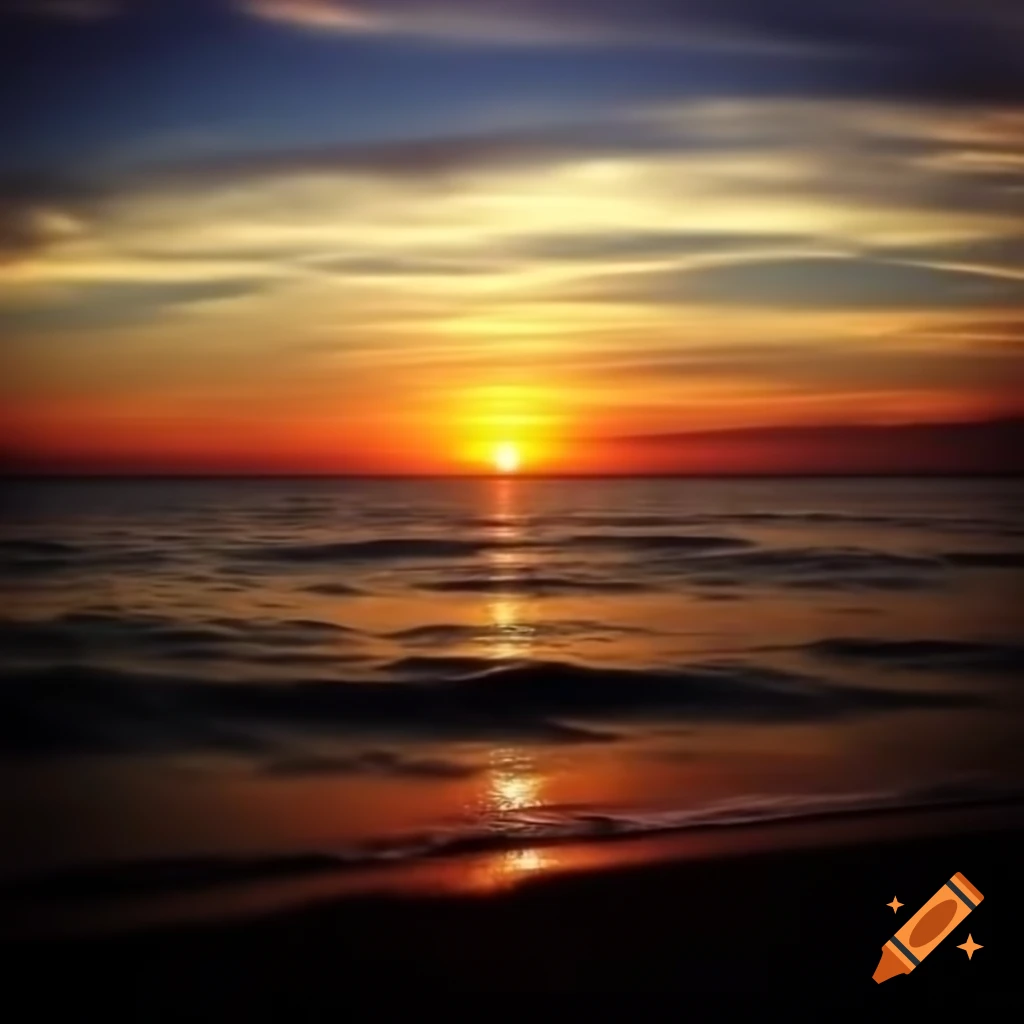 Stunning sunset over the sea