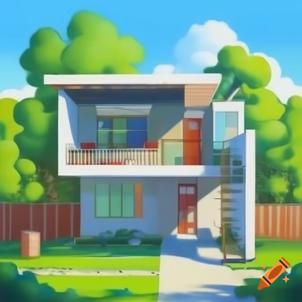 Minimalist residential house plan with dimensions 8 x 10 meters