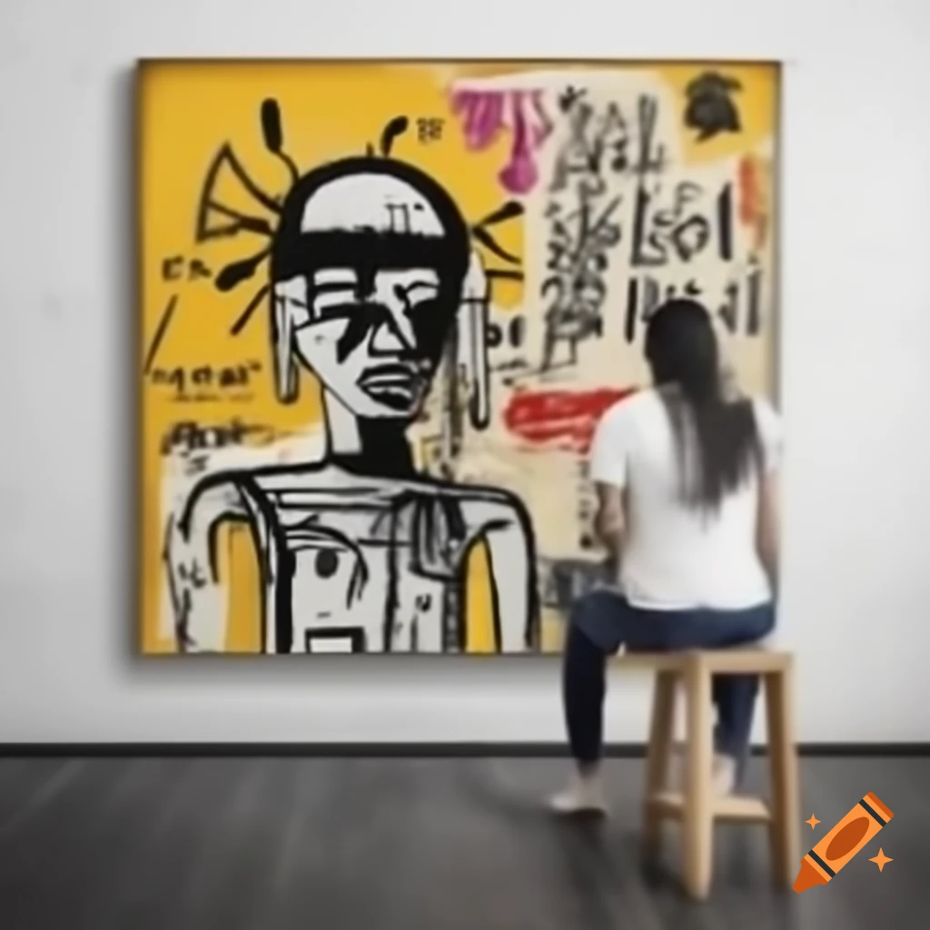 Basquiat painting showcasing vibrant colors and abstract figures