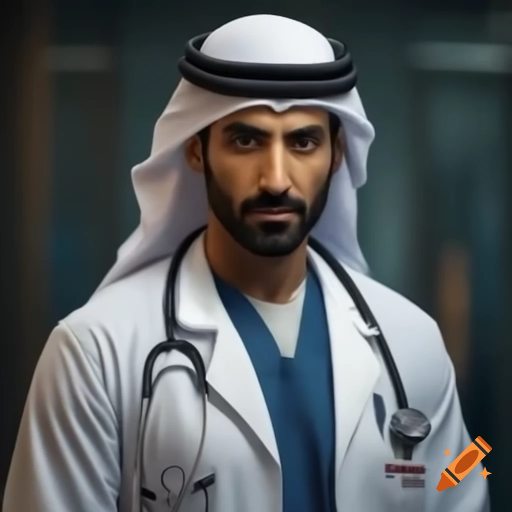 Arabian doctor in professional attire