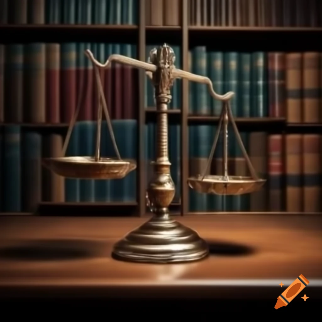 Realistic illustration of Scales of Justice with heavy imbalance and labeled boxes
