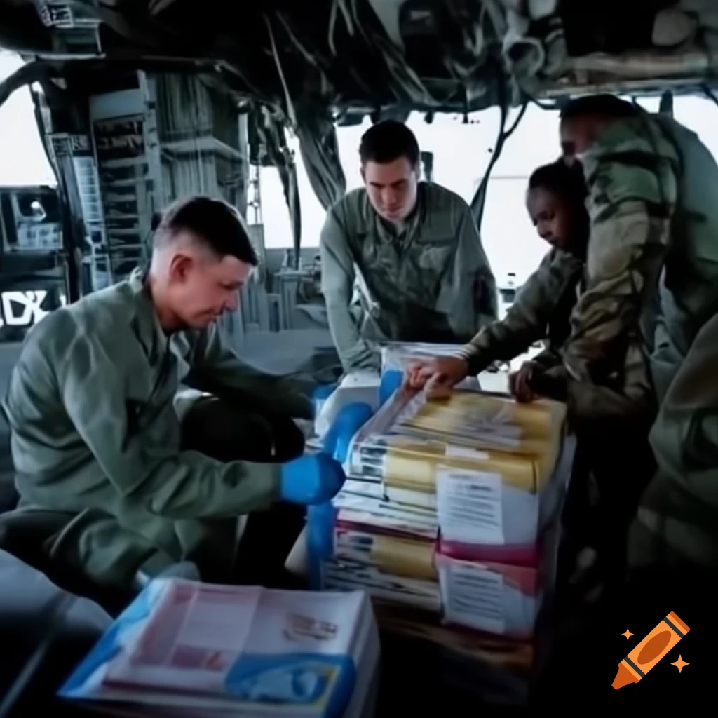Air Force personnel donating to food bank