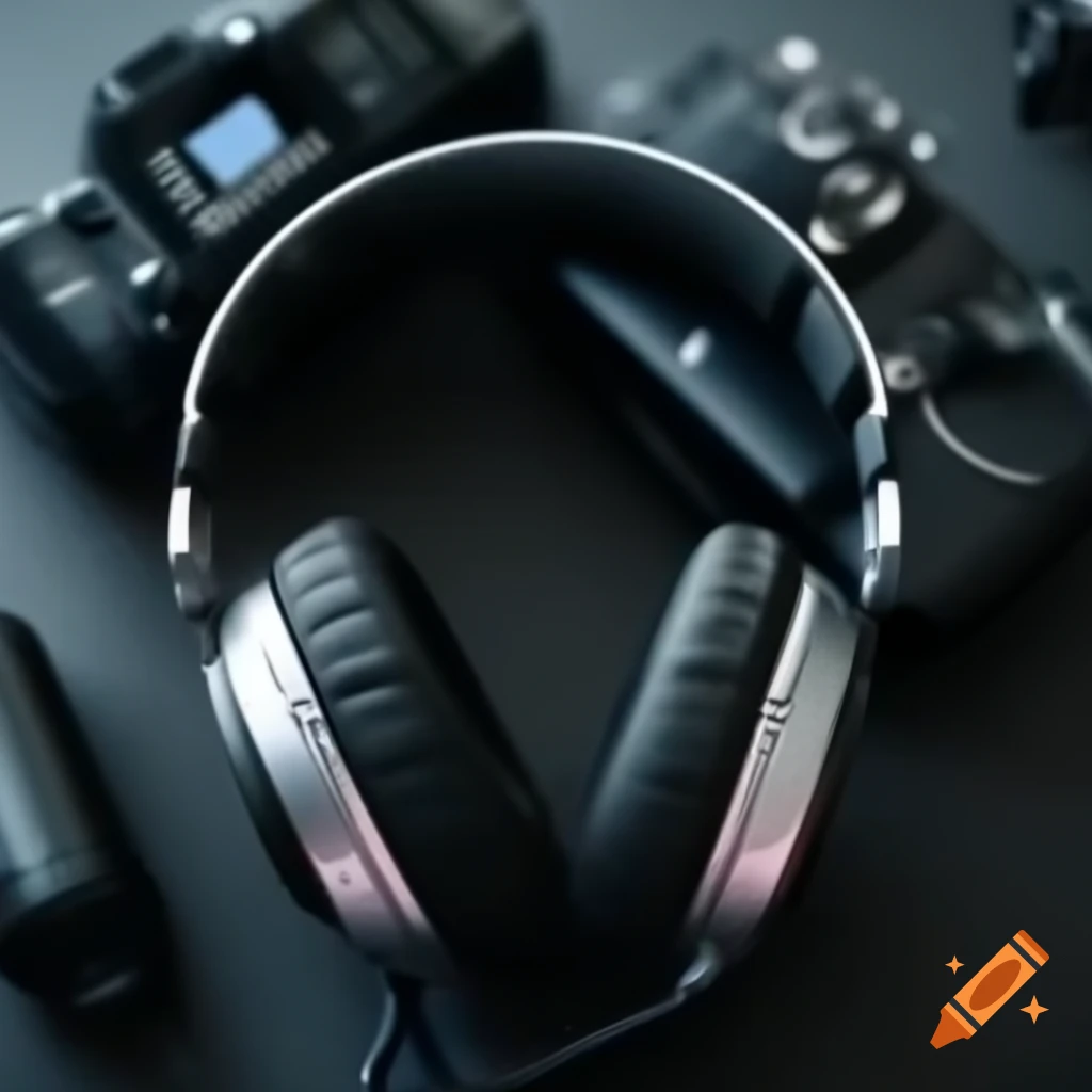 Headphone headset, microphones, and camera equipment