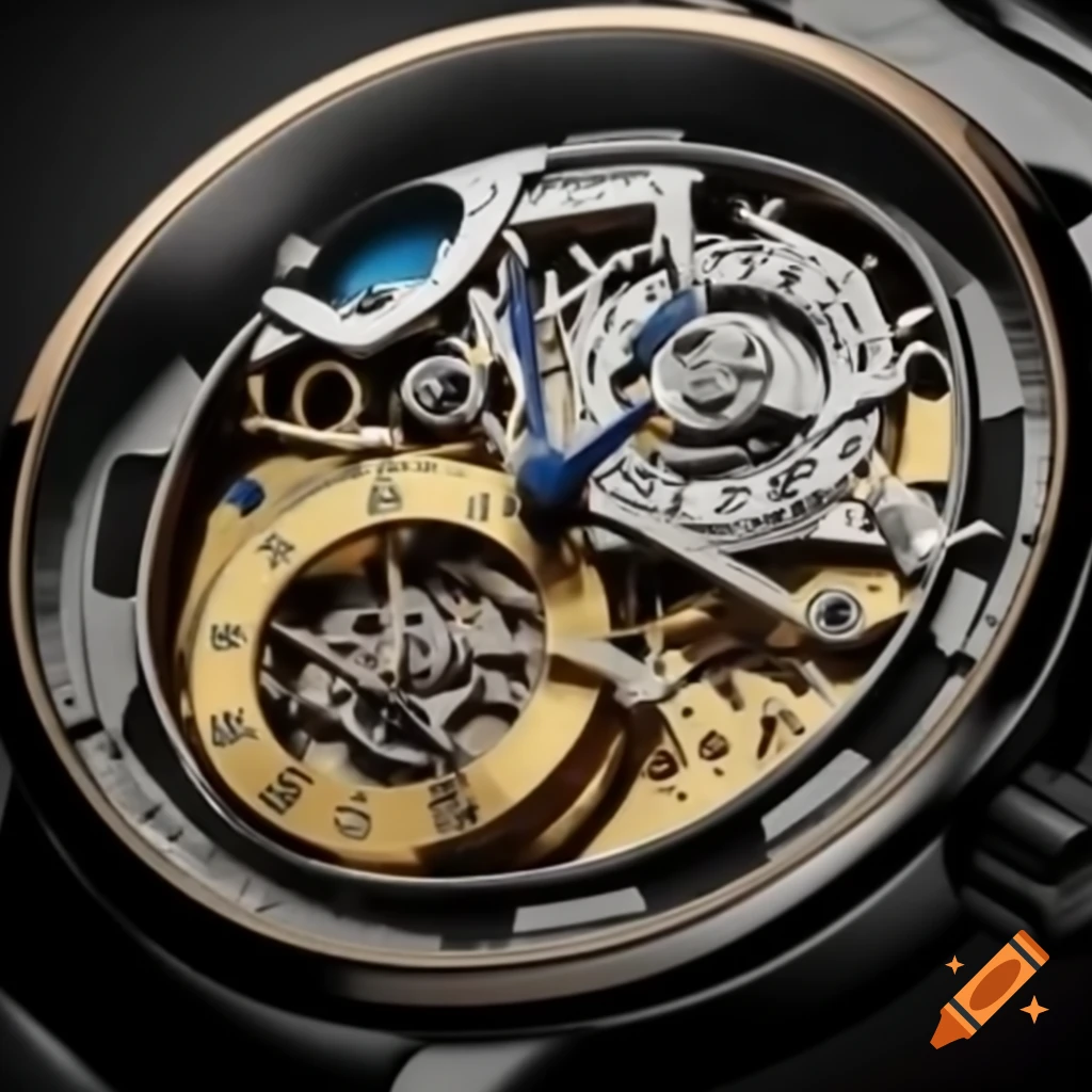 Luxury gold and platinum skeletonized automatic wristwatch by Hubert Billingsworth