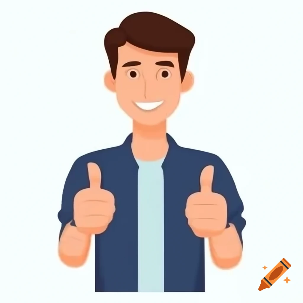Smiling man giving thumbs up gesture