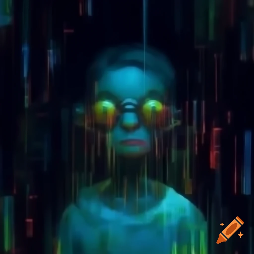 Surreal digital art with distorted text and visual disorientation
