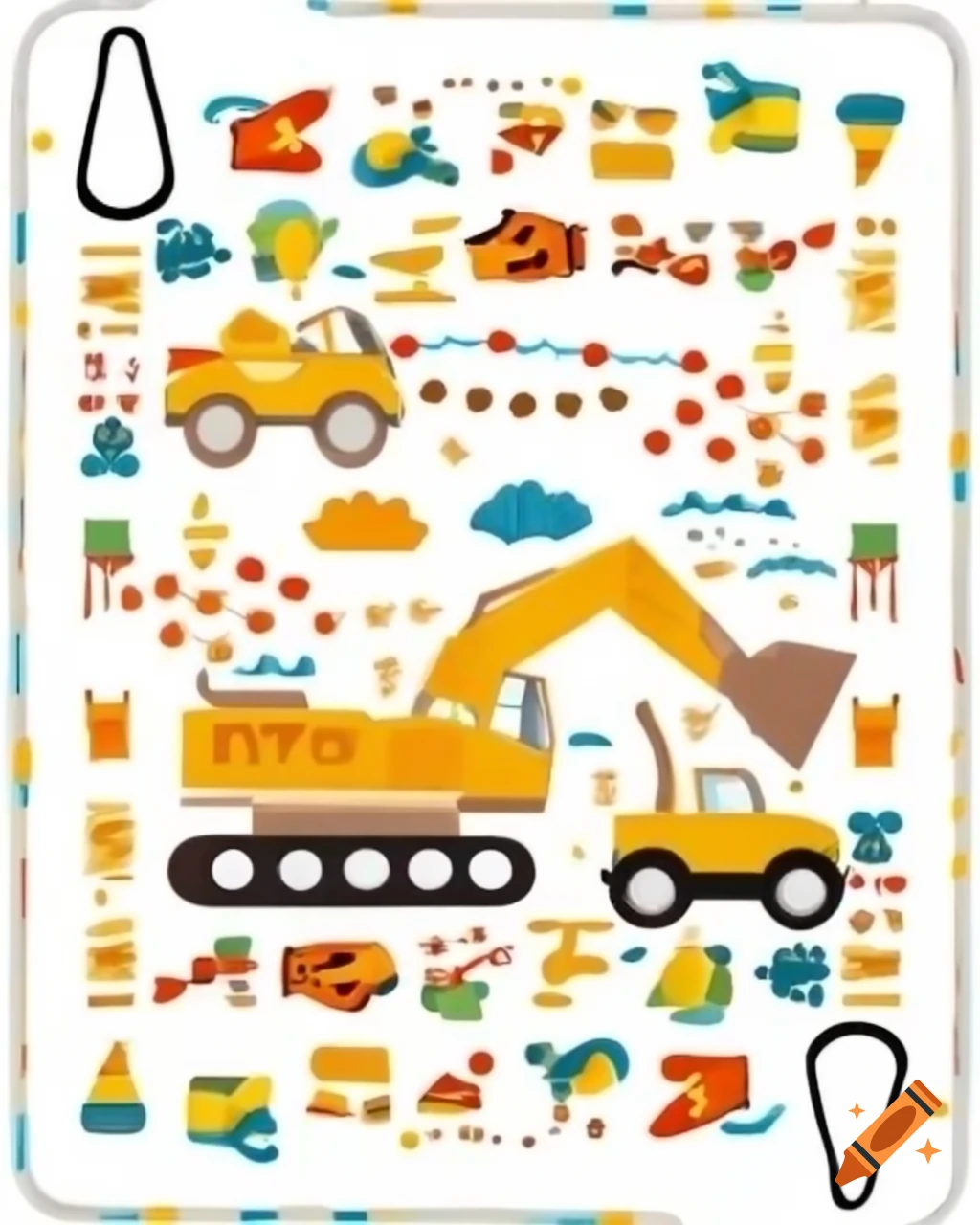 Construction vehicle-themed birthday card for 3-year-old