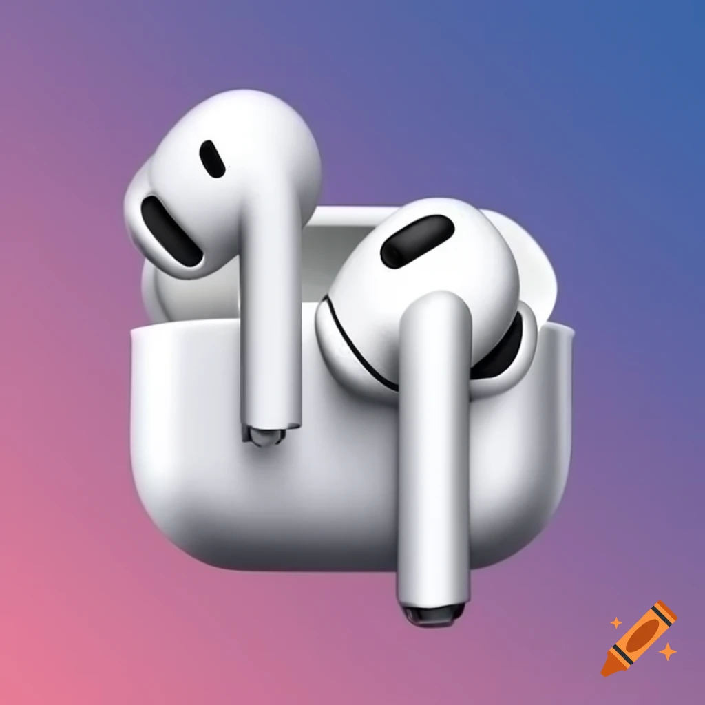 Wireless AirPods on a white background