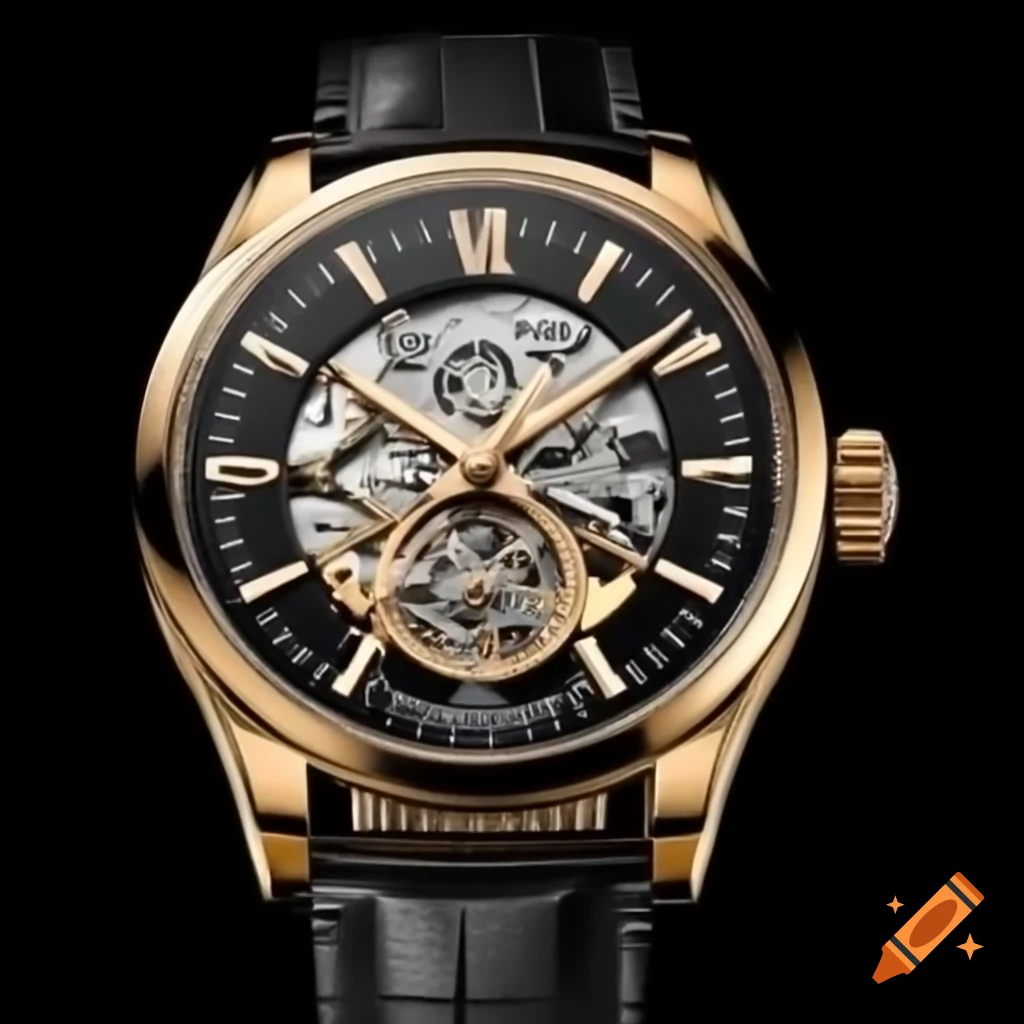 Luxury gold and platinum skeletonized automatic wristwatch by Hubert Billingsworth