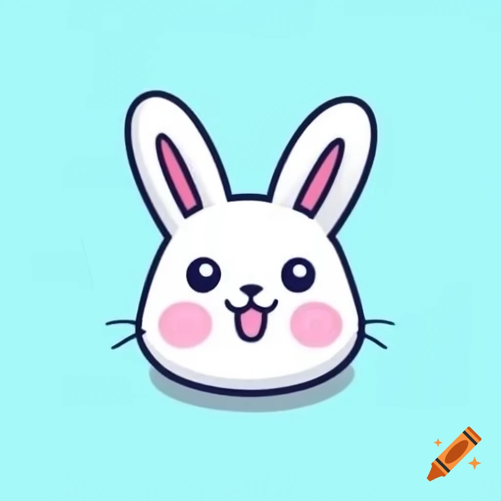 Cute flat illustration of a bunny