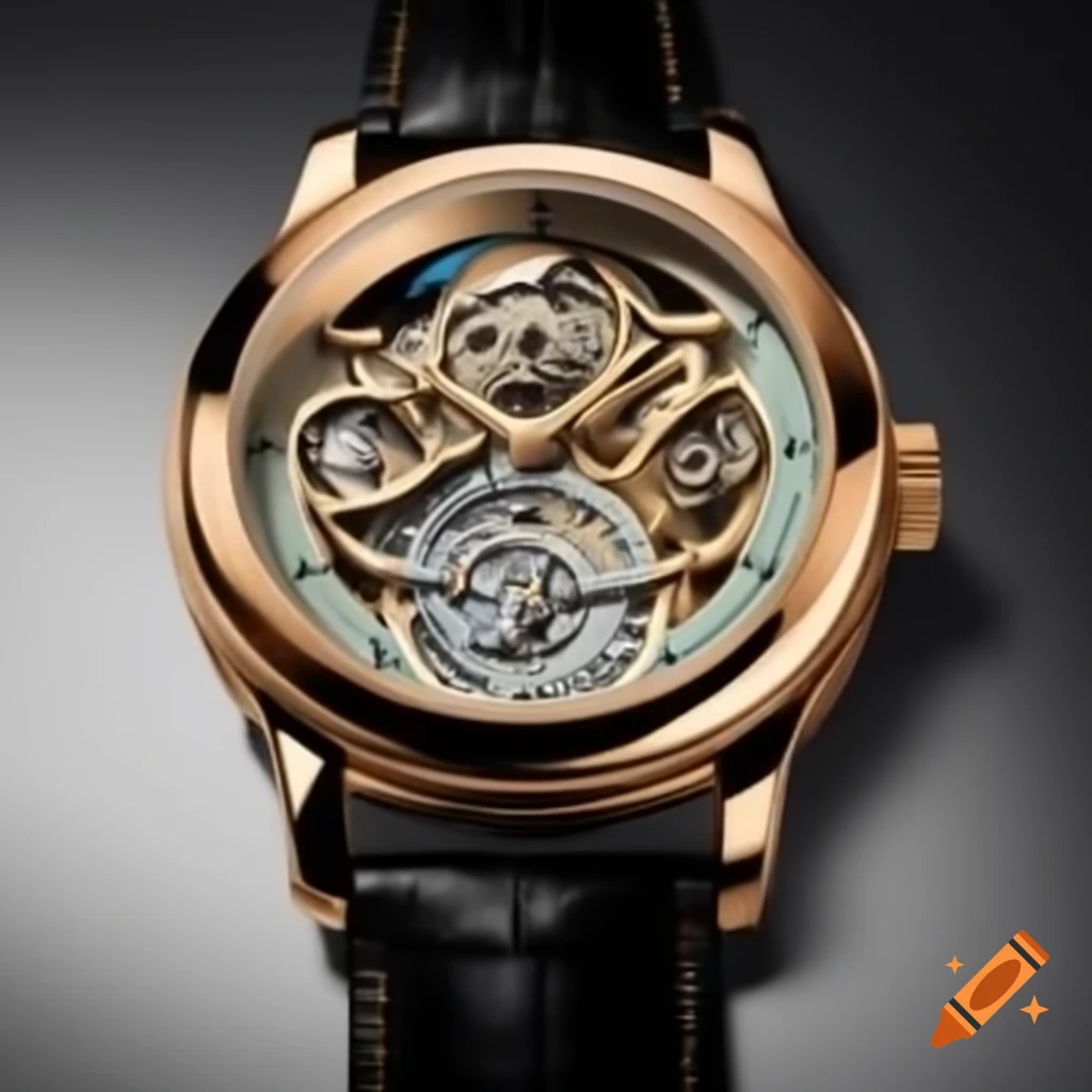 Hubert Billingsworth opal-faced skeleton automatic wristwatch in 18k gold and platinum