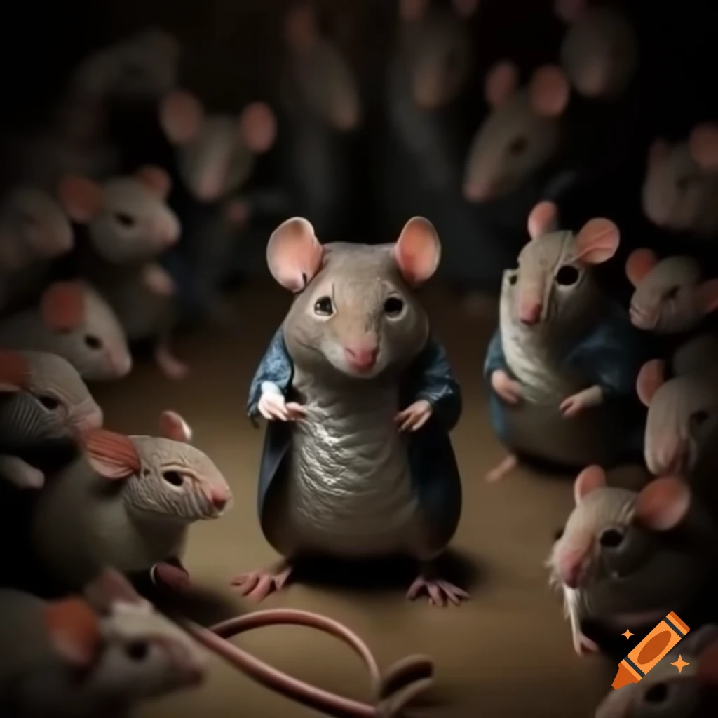 Numerous mice in a dark room