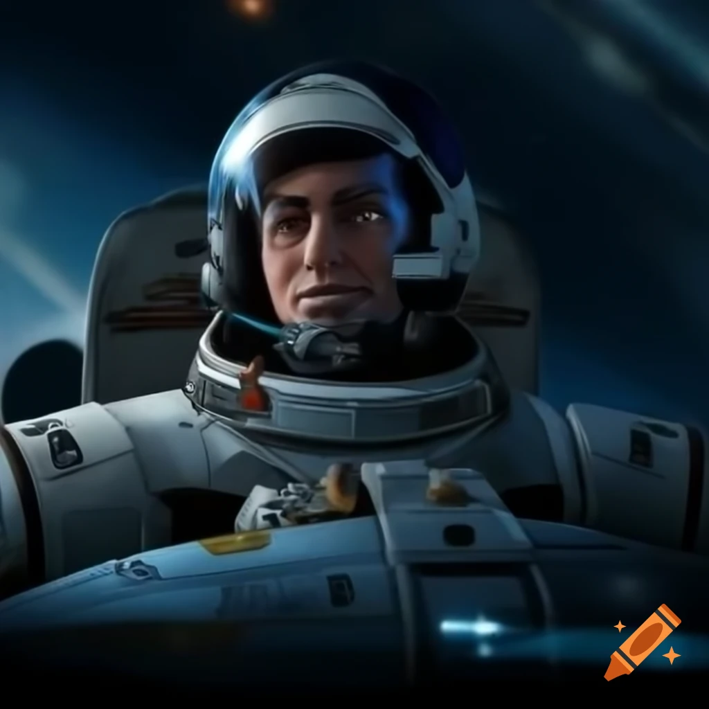 Spaceship with pilot inside cockpit on Craiyon