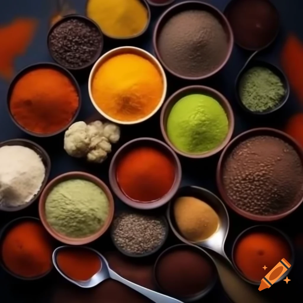 Vibrant display of gourmet food seasonings and spices