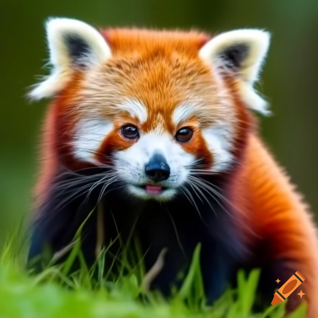 Red panda in natural habitat