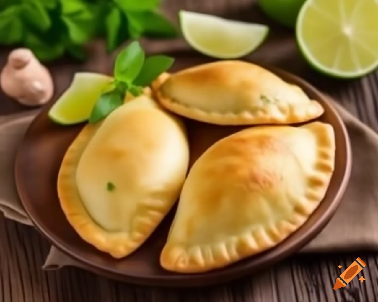 Delicious fish empanadas showcased in a professional setting