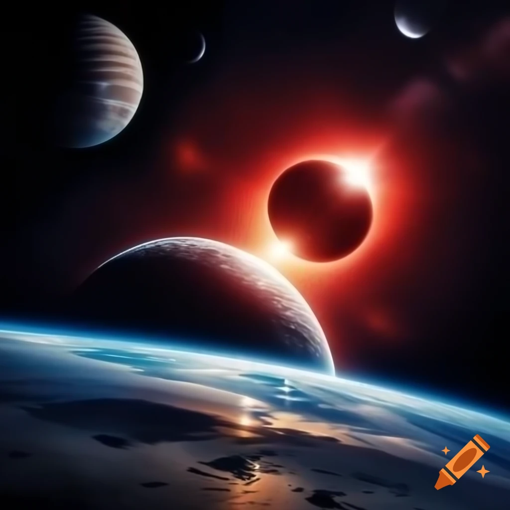 Alien solar system with two red suns and a giant rocky planet larger ...