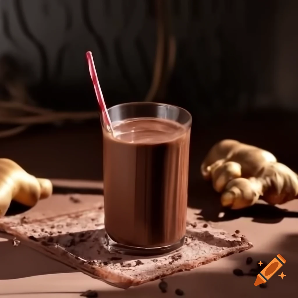 Chocolate drink infused with ginger root