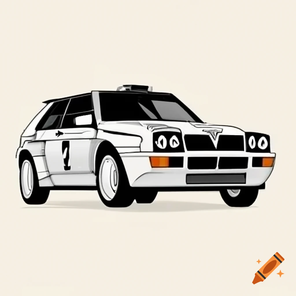 Lancia Delta Integrale rally car in action