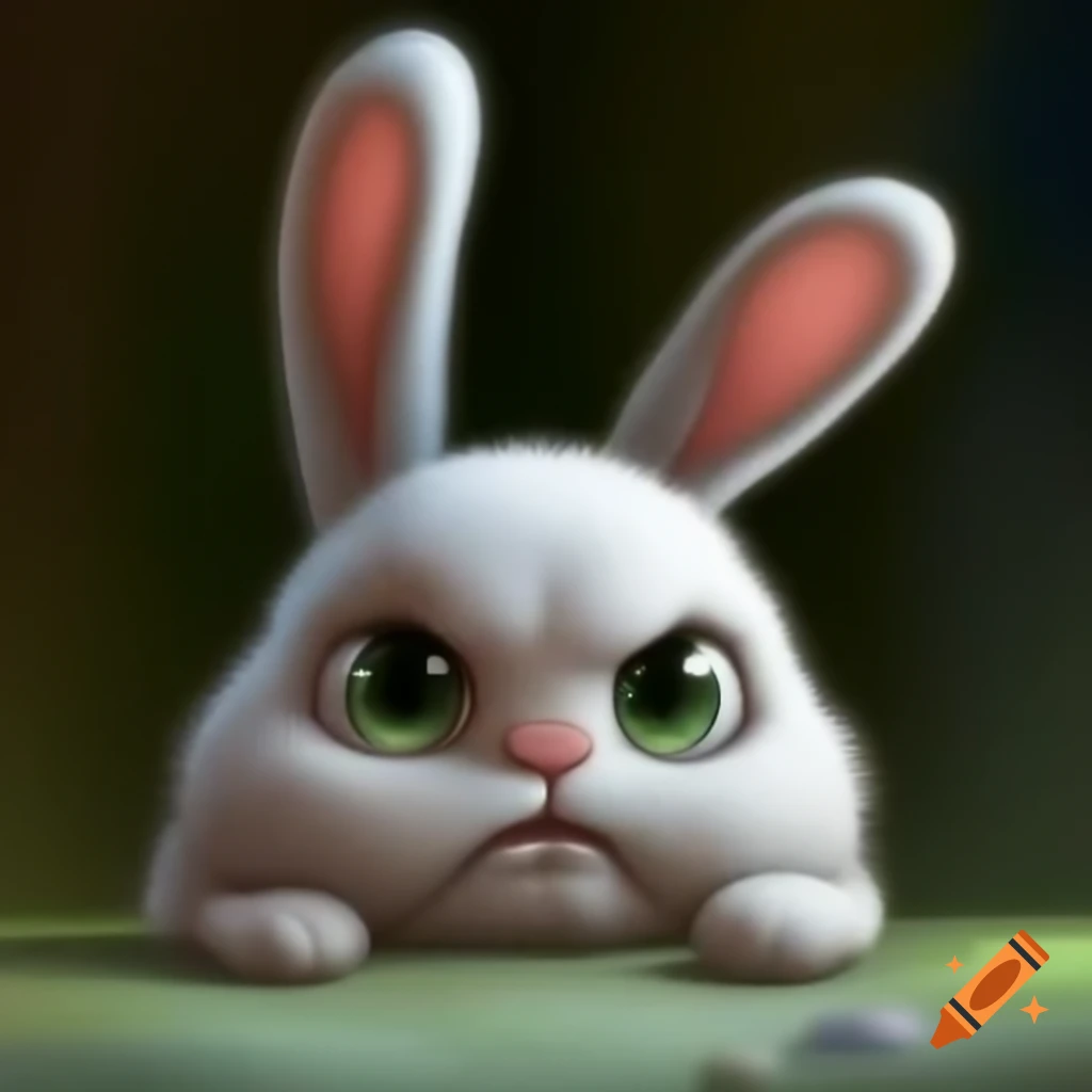 Angry cute bunny