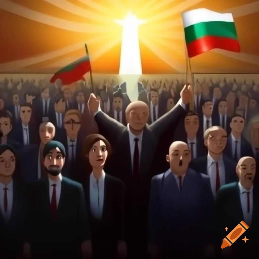 Diverse group of people united with determination against a bright sunrise