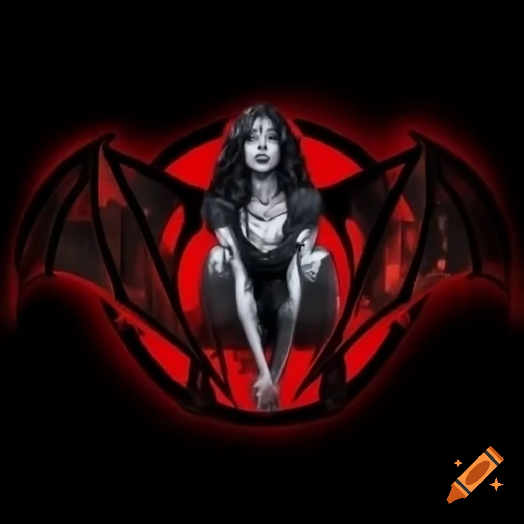 Logo for Daevonia, a female-fronted metal band featuring vampire imagery