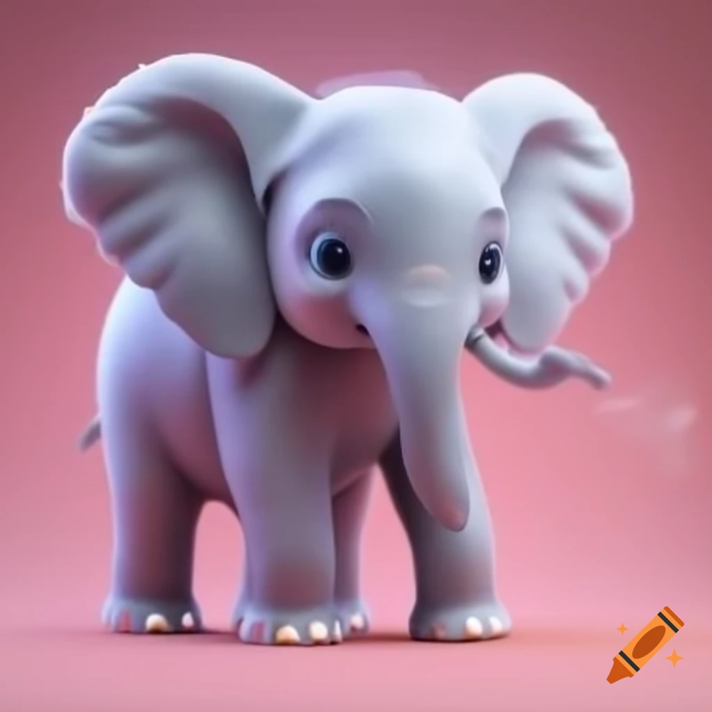 Coloring page featuring a baby elephant
