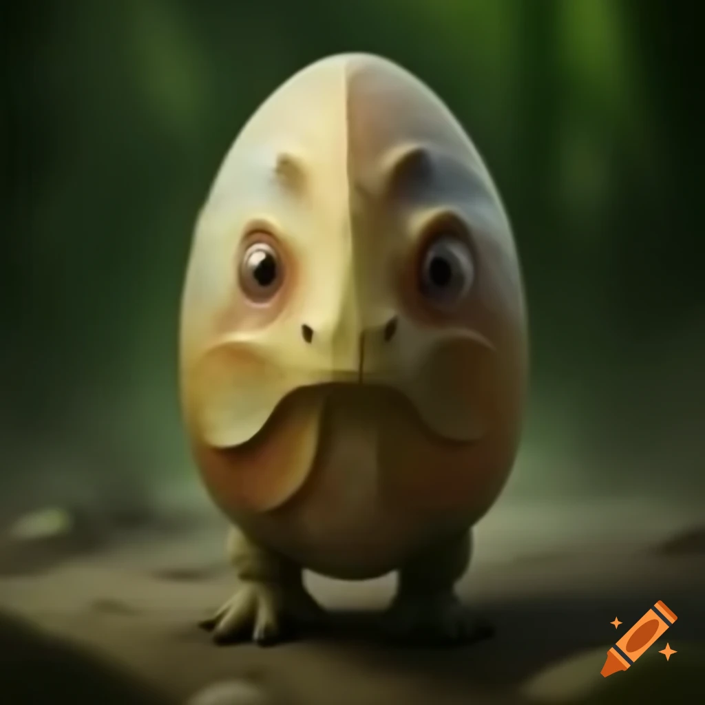 Creative depiction of an Eggsaurus, a playful dinosaur concept