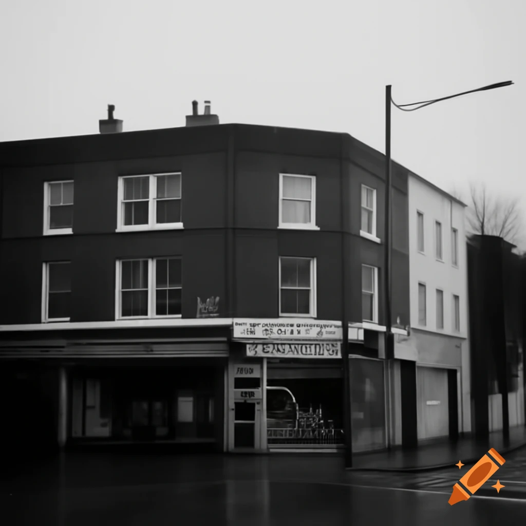 Grayscale building with pet store sign