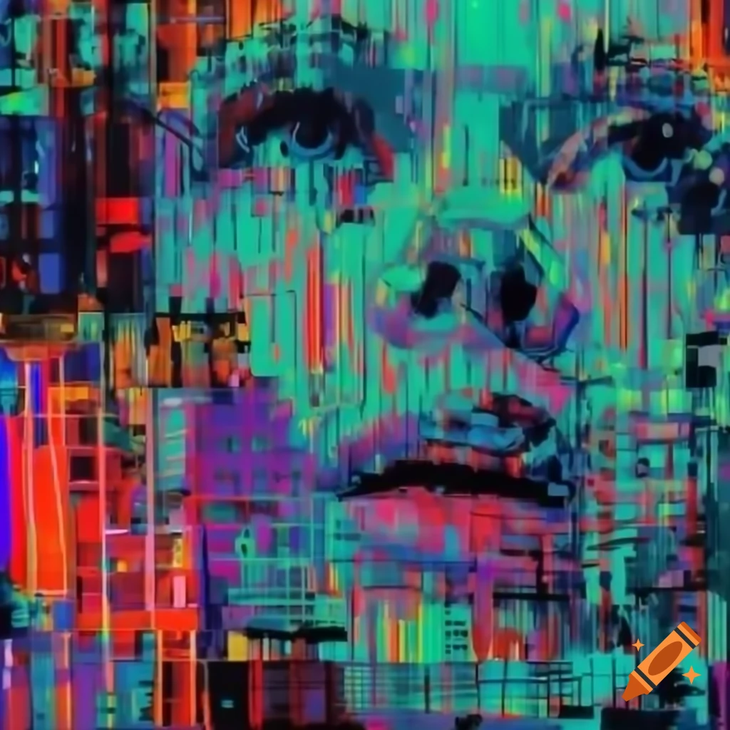 Cover art for 'MIXED MEDIA' album featuring glitch art and digital collage