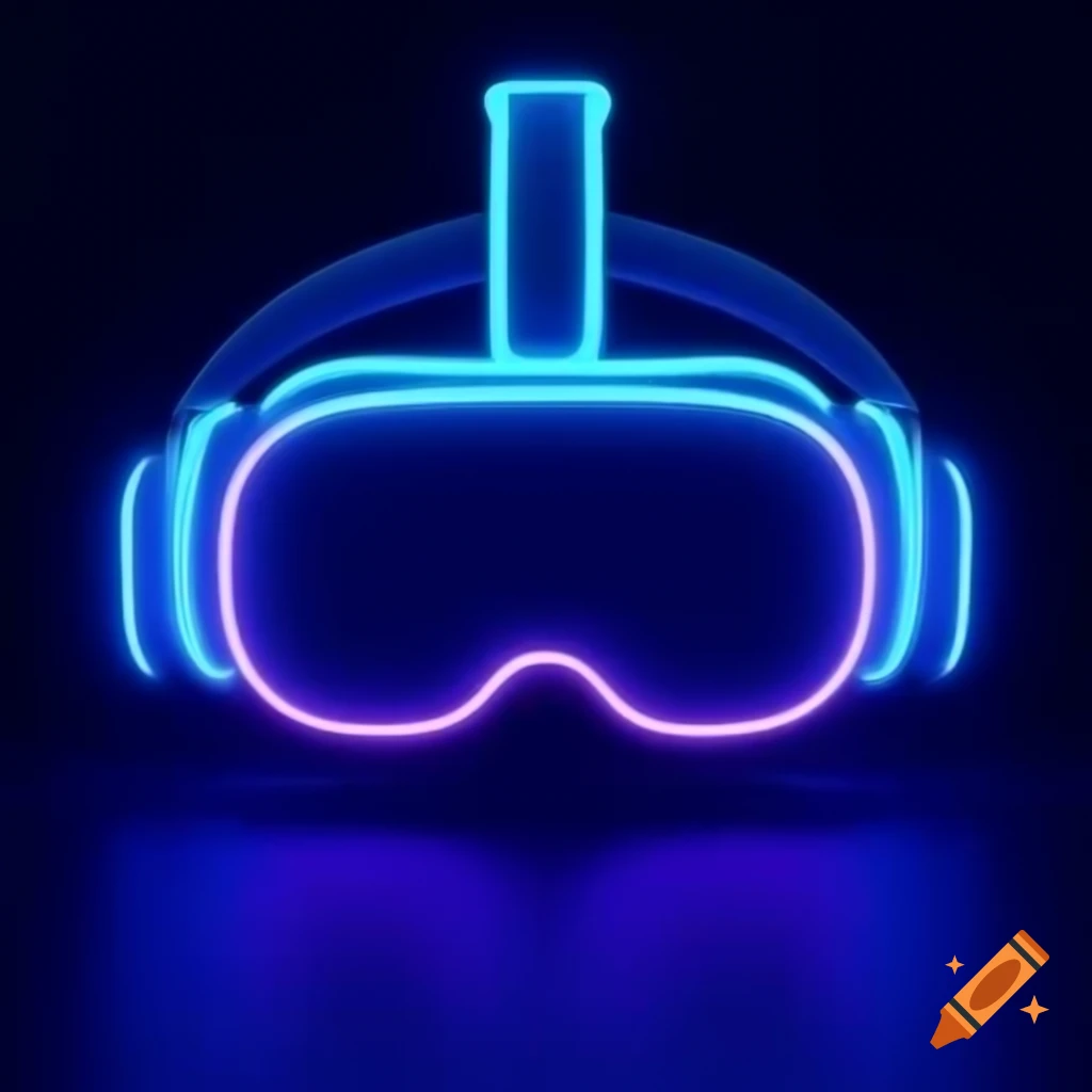 3D neon virtual reality headset
