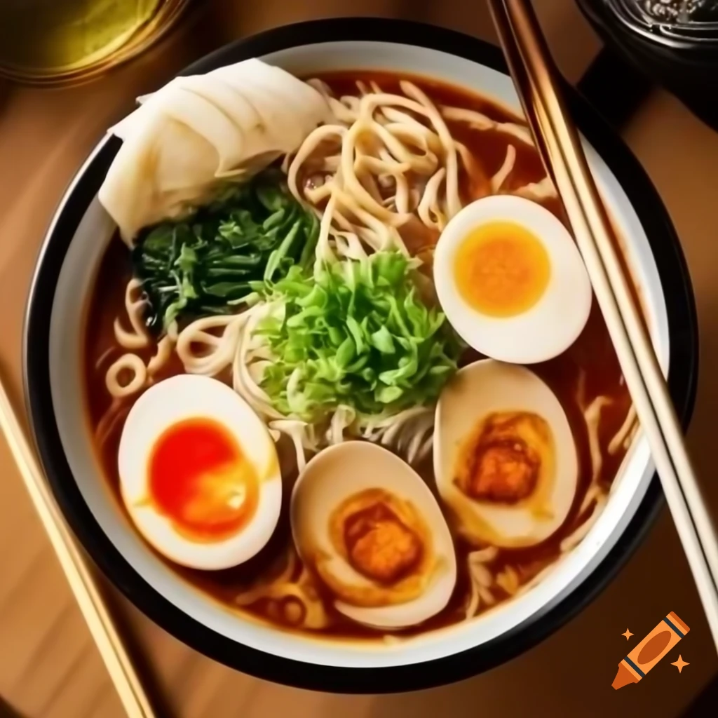 Delicious bowl of ramen noodles