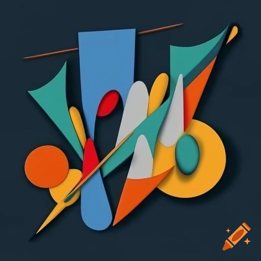 Colorful abstract art piece with dynamic shapes and textures on Craiyon