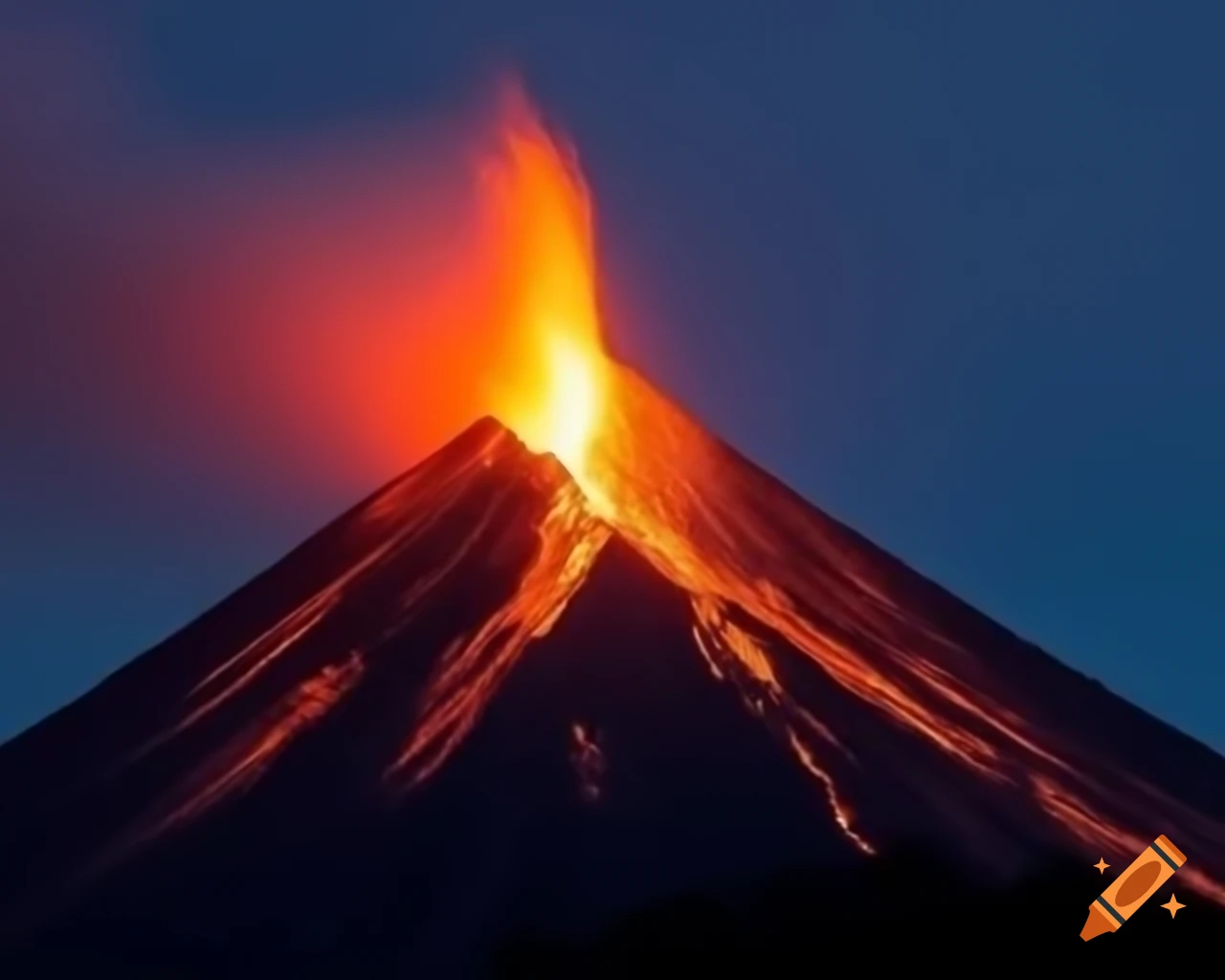 Volcano illustration suitable for presentation background