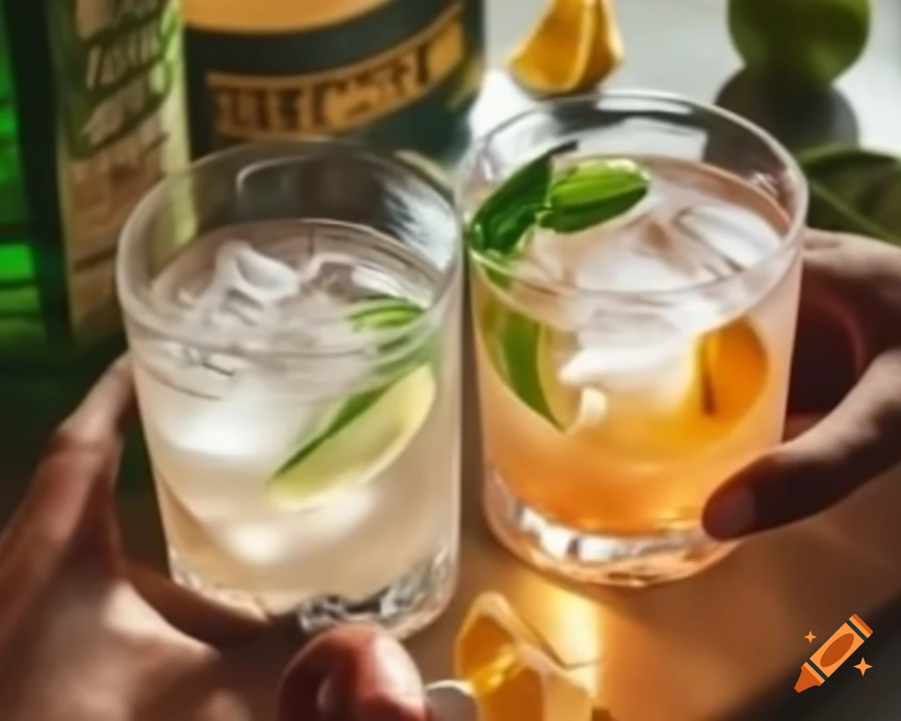 Gin tonic tasting experience with vibrant drinks
