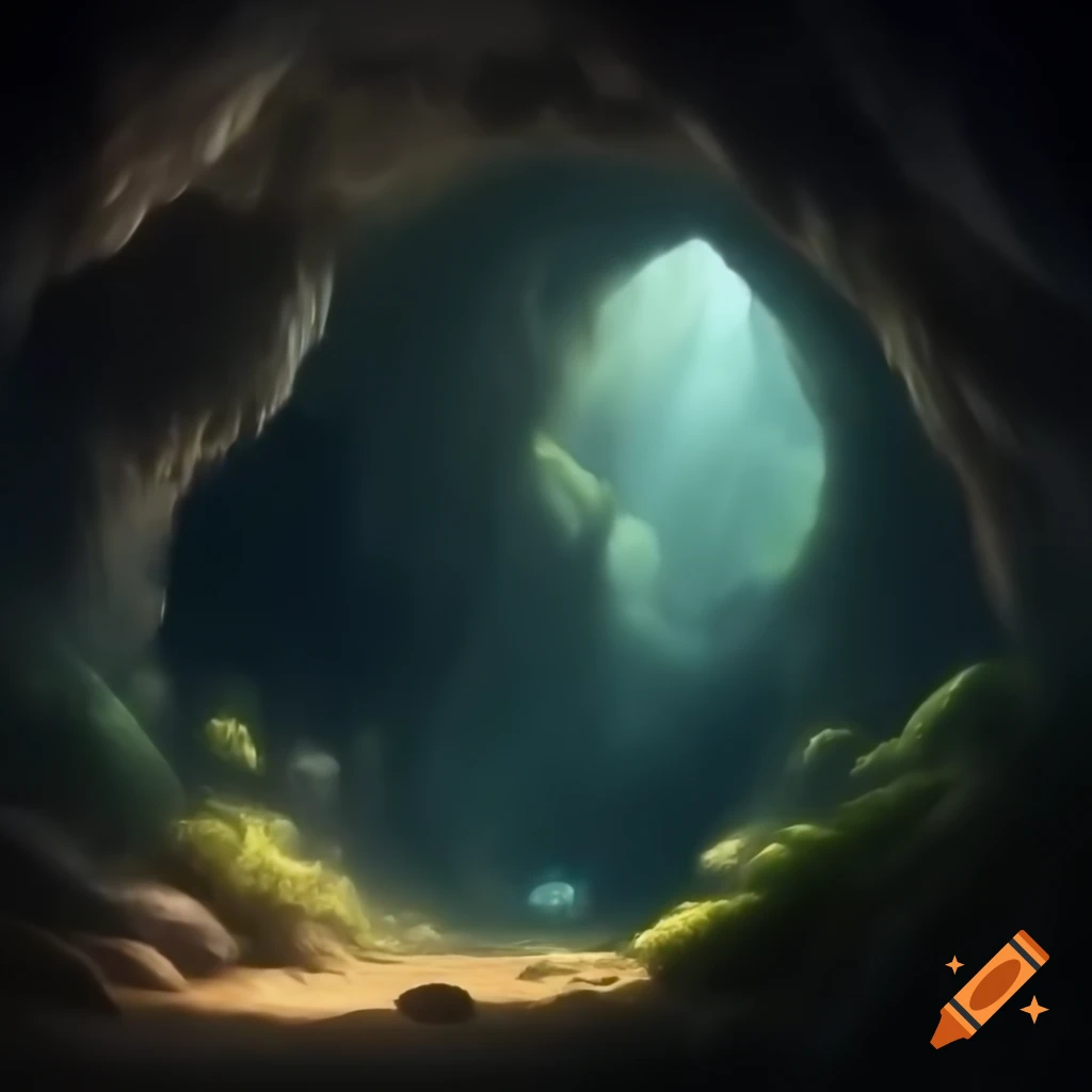 Cave with unique floor texture