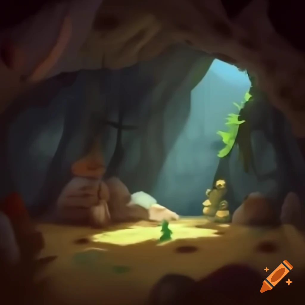 Cave with unique floor texture