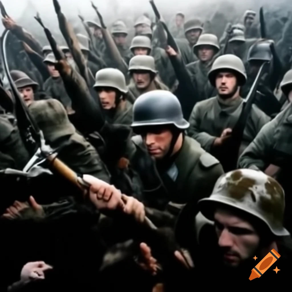Imagery depicting 90s war scenes