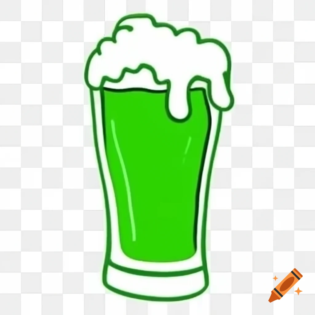 Cartoon representation of green beer