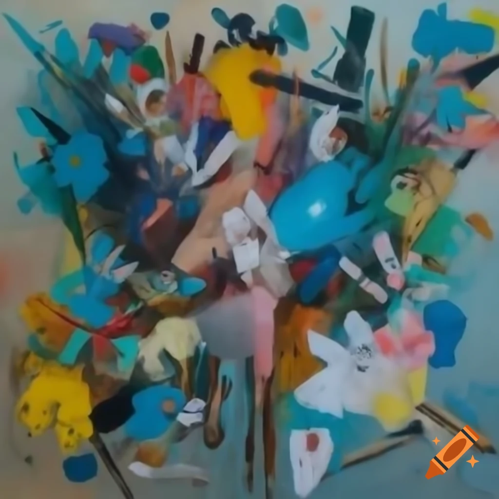 Unique abstract art with chaotic patterns and colors