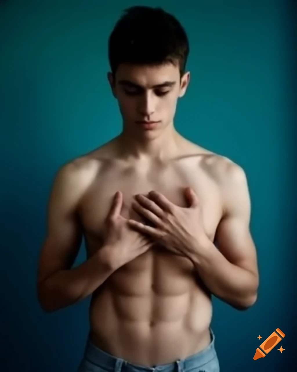Young man experiencing chest pain, indicative of a health crisis