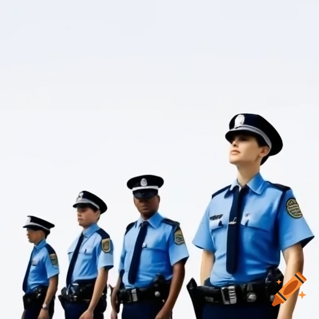 Police officers on a white background
