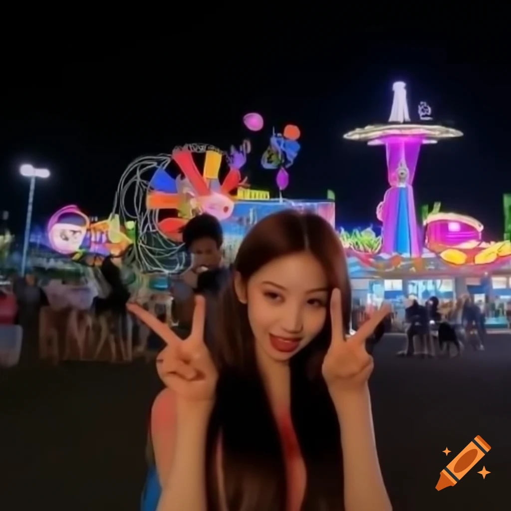 Vibrant selfie idea with playful pose and colorful balloons on Craiyon