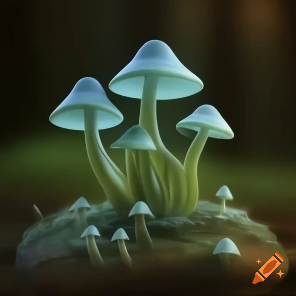 Strobilomyces fungi depicted in a fantasy style