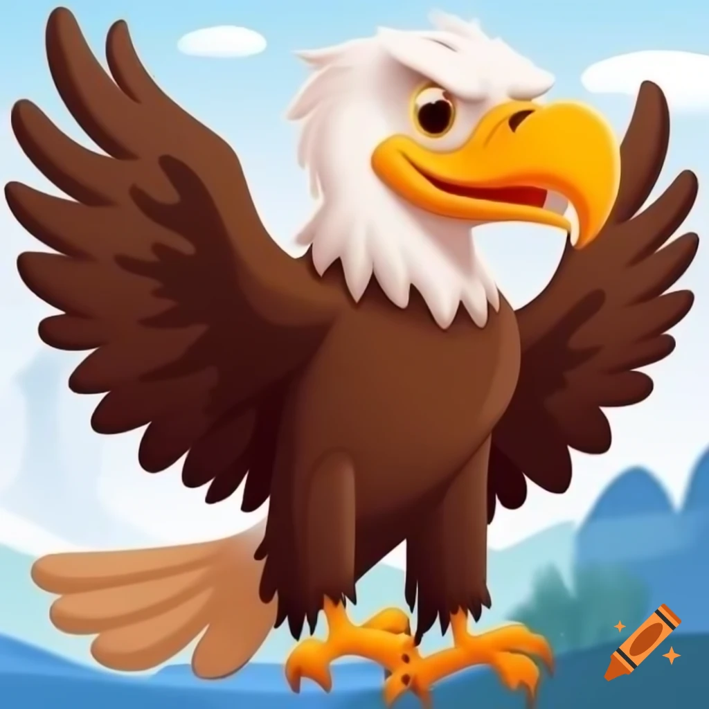 2D illustration depicting the life story of an eagle
