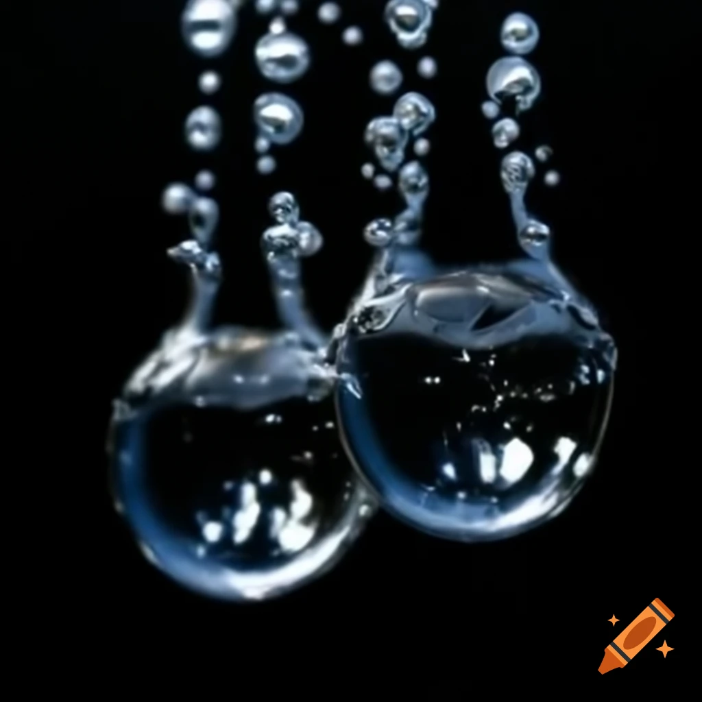 Two water drops close-up