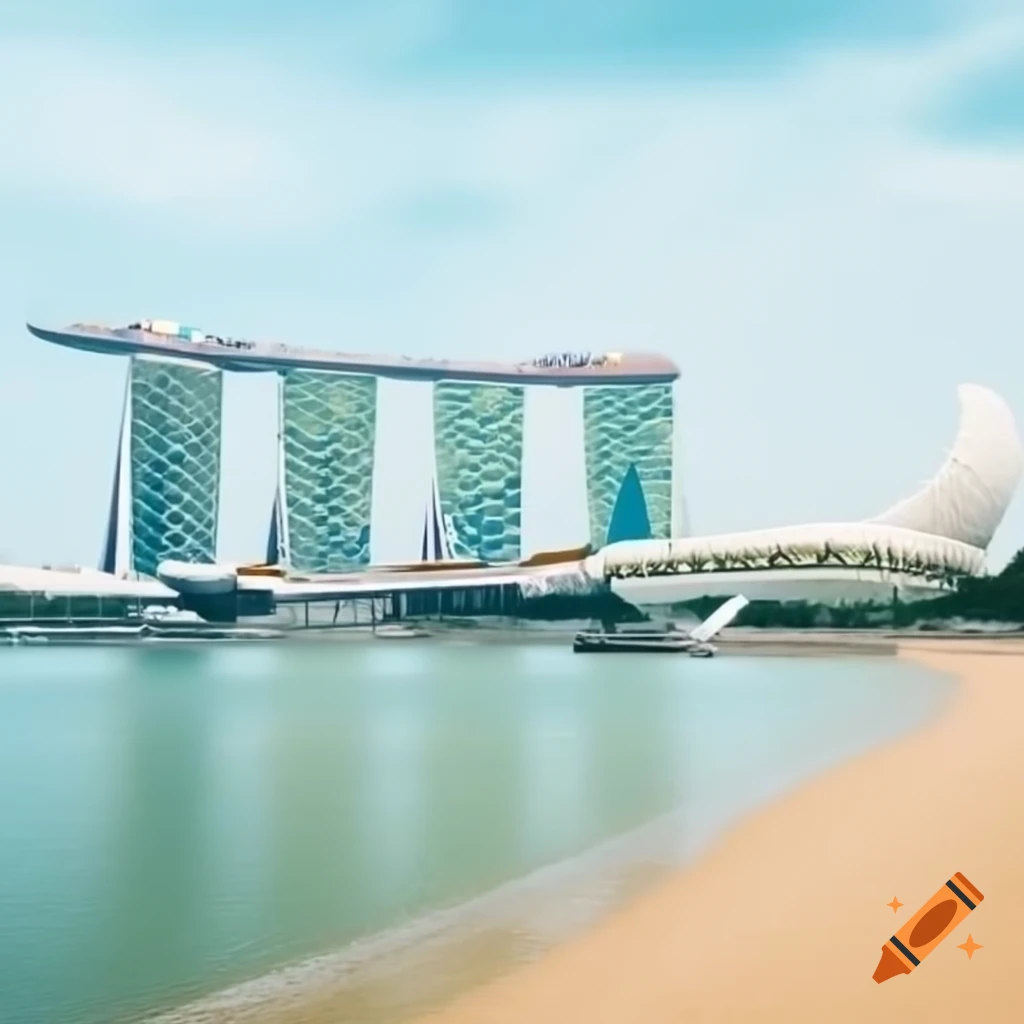 Marina Bay Sands in Singapore with graphic style