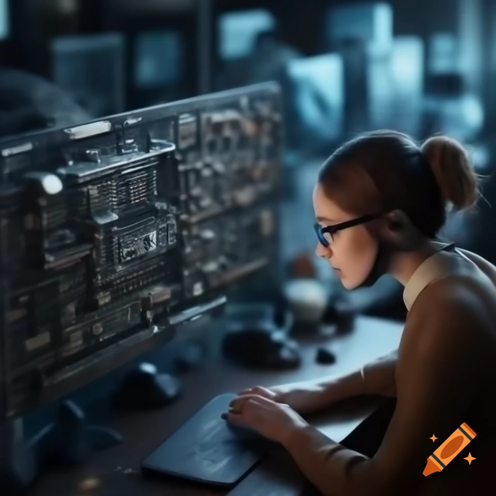 Hardware and network engineer working on computer systems