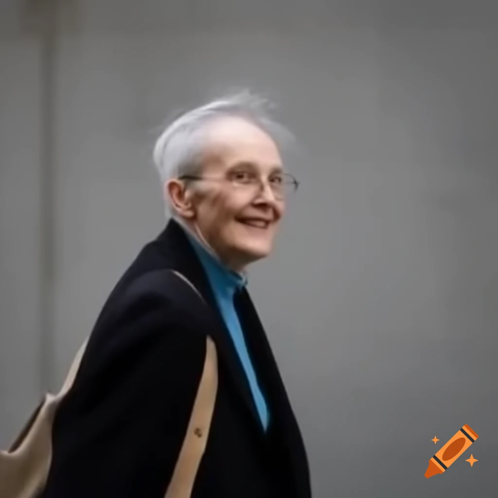 Person walking happily with a smile