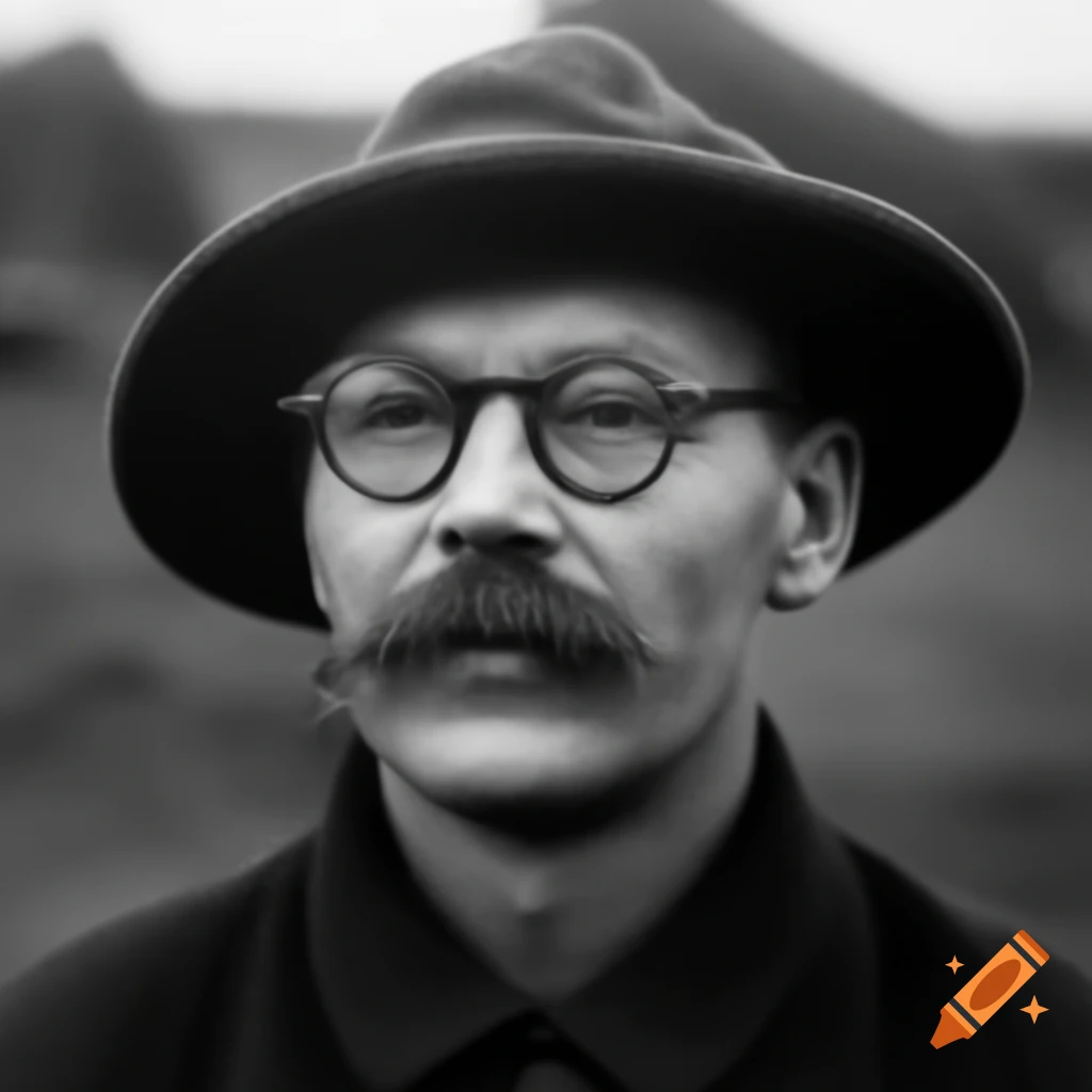 1930s Swedish archaeologist excavating with hat and glasses